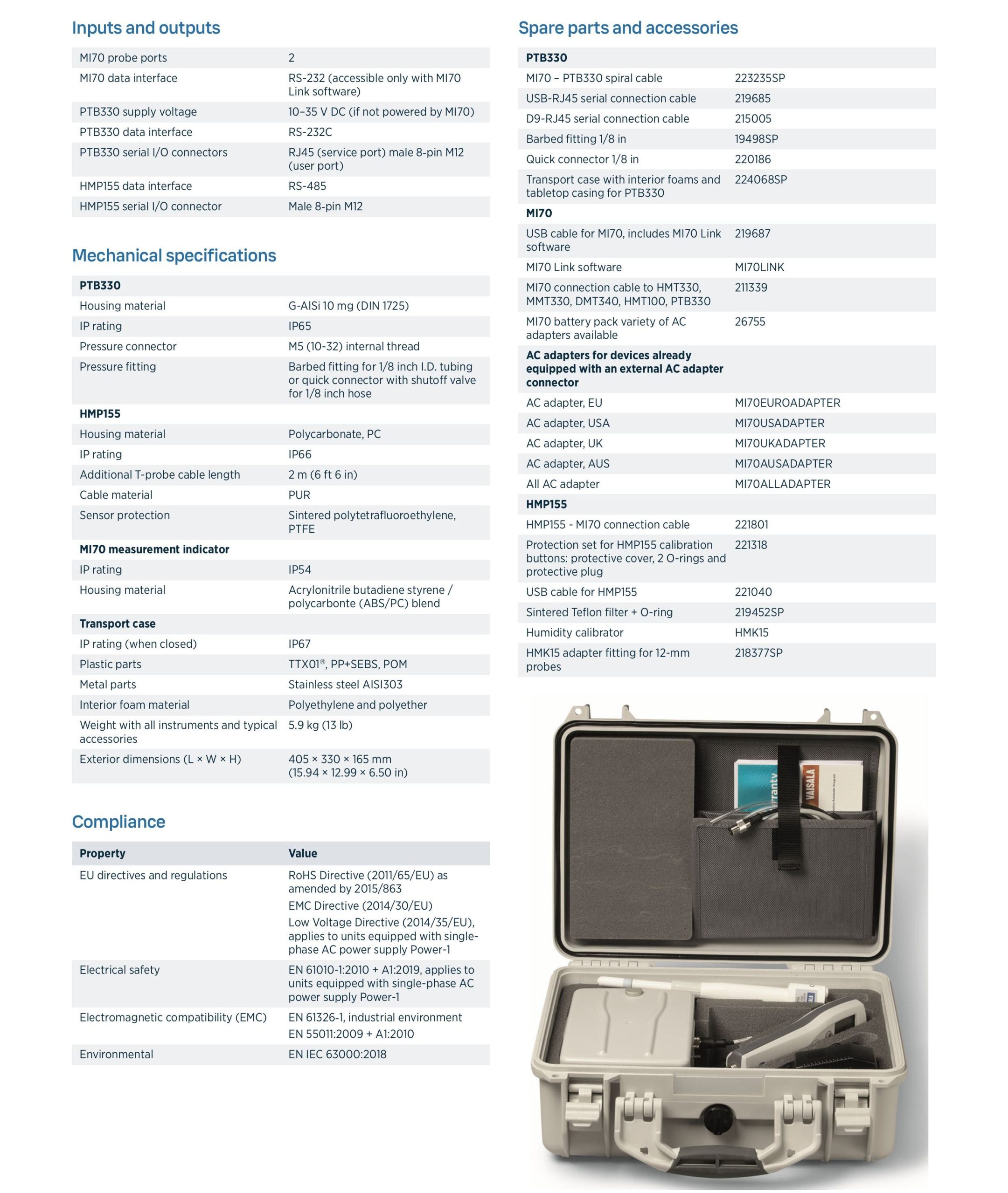 Vaisala PTB330TS Barometric Pressure Transfer Standard